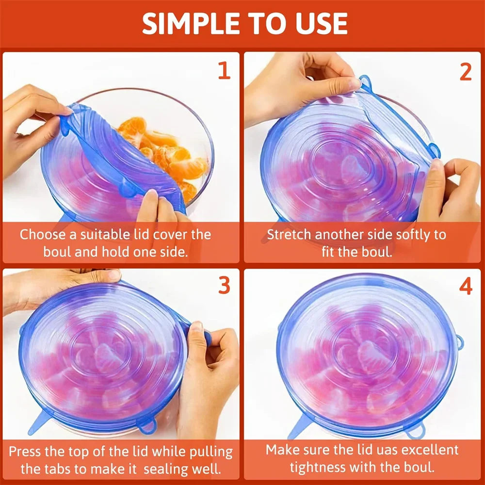 Couvercles Magiques en Silicone Réutilisables