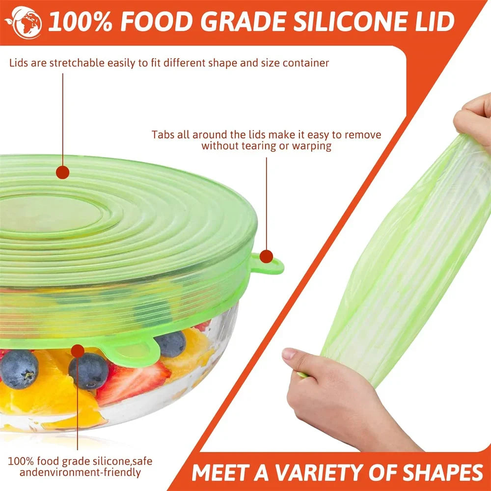 Couvercles Magiques en Silicone Réutilisables
